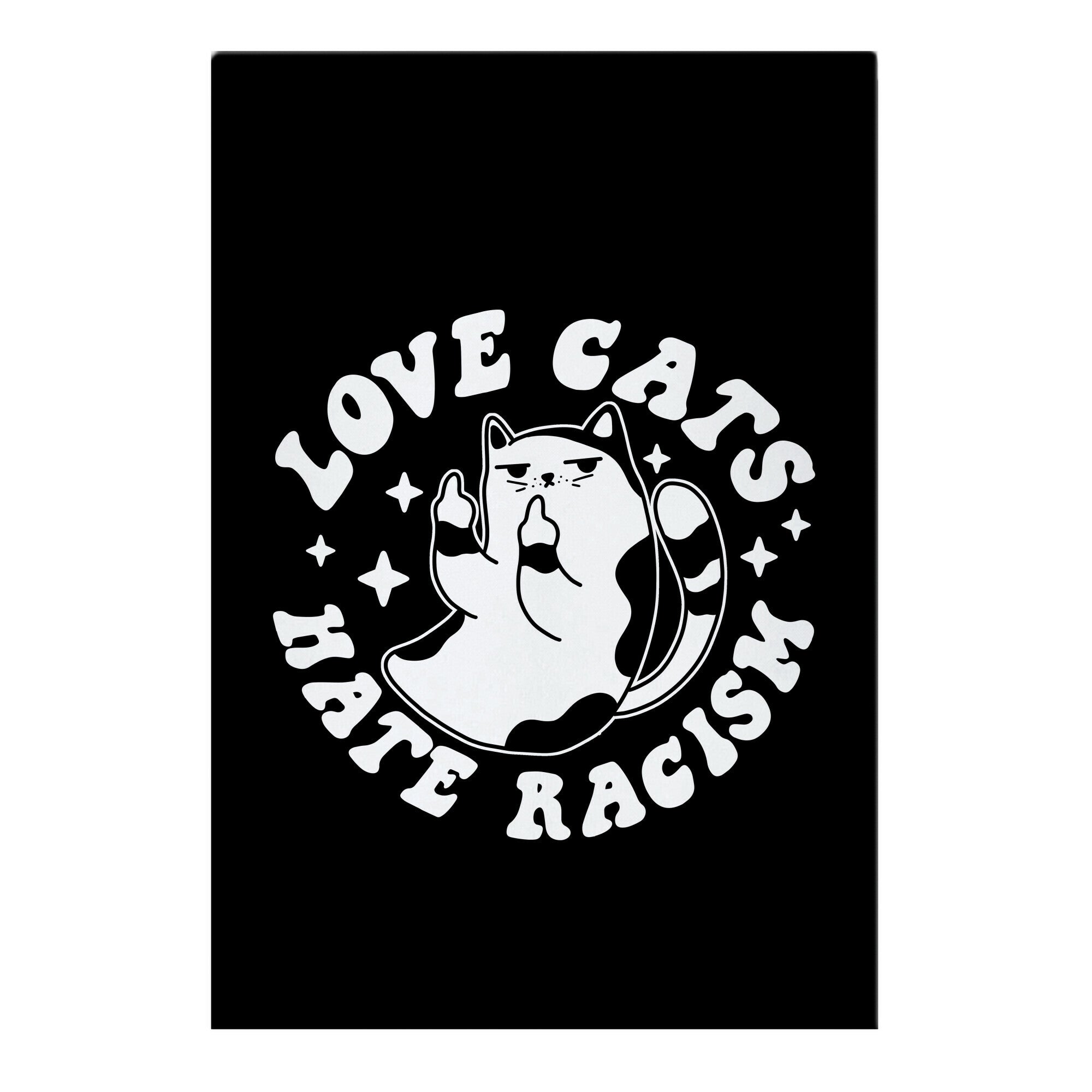 Love Cats Hate Racism Garden Flag